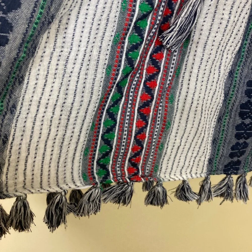 Alice + Olivia Dress Womens 8 FLAWED Nance Smocked Waist Embroidered Boho - Picture 9 of 13